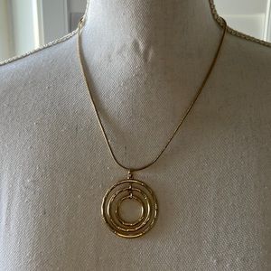 Gold plated  necklace with 4 gold plated circles 16”-18”